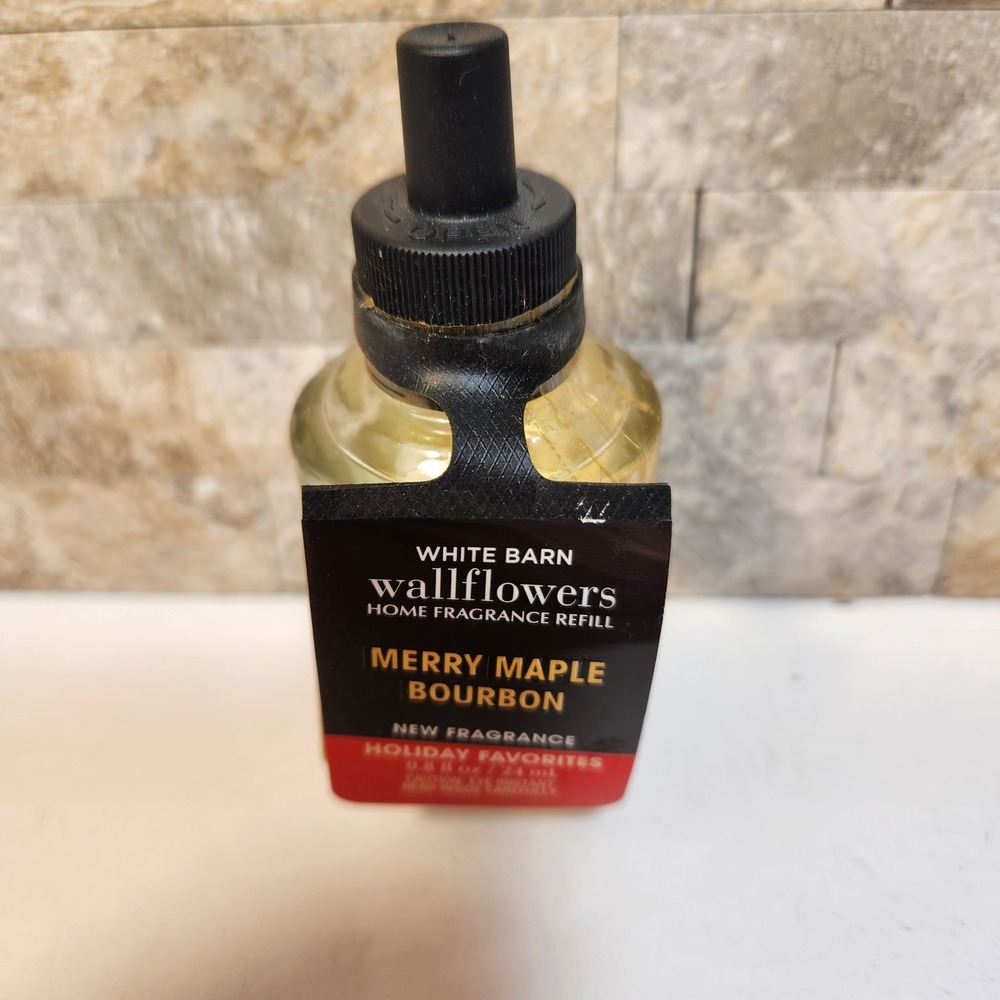 White Barn Wallflowers Merry Maple Bourbon‎ Home Fragrance Refill Holiday 0.8oz